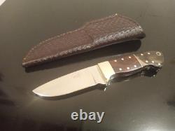 Higgins Custom Knives-JH (Co) One-Off Hunter withIronwood & Horn Scales. High-End