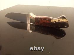 Higgins Custom Knives-JH (Co) One-Off Hunter withIronwood & Horn Scales. High-End