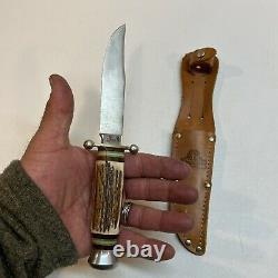 Hubertus Solingen Rostfrei W. Germany Vintage Stag Hunting Knife Original Sheath