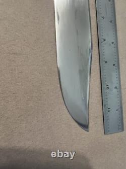 Huge Vintage 1985 Handmade Stag Wolf of Austin Texas Bowie Machete Knife Nice