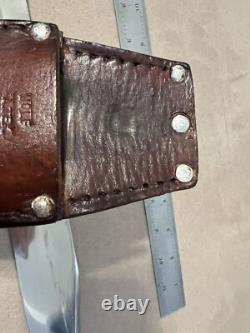 Huge Vintage 1985 Handmade Stag Wolf of Austin Texas Bowie Machete Knife Nice