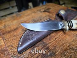 Hunter Fixed Blade Knife With Stag Handle. Custom Blade By Daniel Tokar