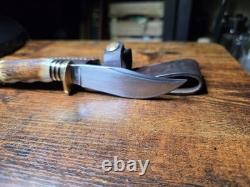 Hunter Fixed Blade Knife With Stag Handle. Custom Blade By Daniel Tovar