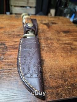 Hunter Fixed Blade Knife With Stag Handle. Custom Blade By Daniel Tovar