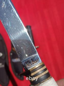 Hunting Fixed Blade Knife Lot (6) KABAR BUCK CAMILUS USMC SW + Crystonlon Stone