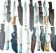 IMPACT CUTLERY WHOLESALE LOT of 10 LARGE FIXED BLADE KNIVES All With CRACK Handles