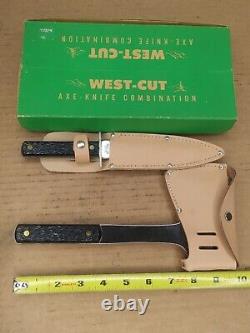 IV134 West-Cut Knife and Hatchet Combo Set, 64512 With Box Fixed Blade Sheaths