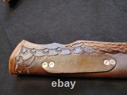 Incredible Jennings custom made hunting knife. Crown Stag. Raindrop Damascus