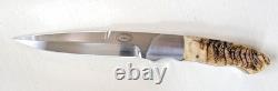 J. I. COTTRILL HANDMADE SHEEPHORN GRIP DROP POINT FIGHTER Columbus OH Excel. Cond