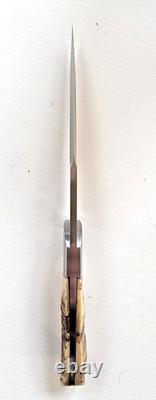 J. I. COTTRILL HANDMADE SHEEPHORN GRIP DROP POINT FIGHTER Columbus OH Excel. Cond