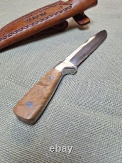 J PEMBERTON custom Forged Hunting Knife 6 Blade, Maple Handle With Sheath USA
