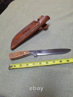 J PEMBERTON custom Forged Hunting Knife 6 Blade, Maple Handle With Sheath USA