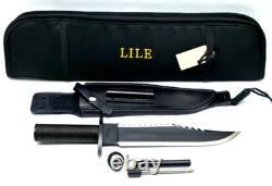 JIMMY LILE C Series 050 Black First Blood II Survival Knife w Sheath & Soft Case