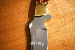 Jerry Kohls Custom FINGER GRIP SKINNER Fixed Blade Knife SS Sheath USA MADE