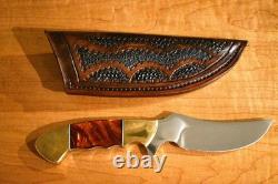 Jerry Kohls Custom FINGER GRIP SKINNER Fixed Blade Knife SS Sheath USA MADE
