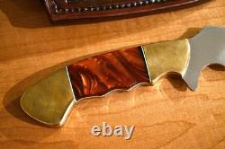 Jerry Kohls Custom FINGER GRIP SKINNER Fixed Blade Knife SS Sheath USA MADE