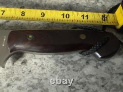 John Wagaman Custom Knife with Custom Leather Case Made In USA 7 Inch Blade