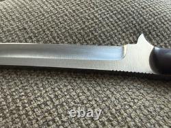 John Wagaman Custom Knife with Custom Leather Case Made In USA 7 Inch Blade