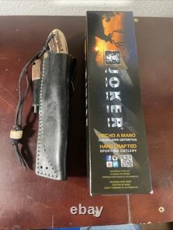 Joker Nessmuk Fixed Knife 14C28N Sandvik Steel Full Tang Stag Antler Handle