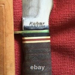 KA-BAR Knife with sheath. Sheath has deer engraved. Knife 9 1/4 blade 5