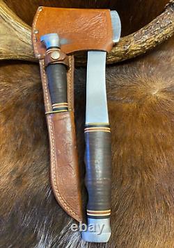 KA-BAR, USA, Hatchet/Fixed Blade Knife Combo, withLeather Sheath, Leather Handles