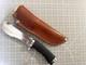 KATZ Knives AZ K-55 Hunters Tool Black Kraton Handle Fixed Knife -Leather Sheath