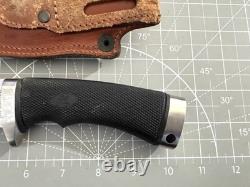 KATZ Knives AZ K-55 Hunters Tool Black Kraton Handle Fixed Knife -Leather Sheath