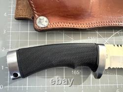 KATZ Knives AZ K-55 Hunters Tool Black Kraton Handle Fixed Knife -Leather Sheath