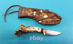 KEN RICHARDSON Custom Hunting/Mountain Man 7 Crown Stag Grip Skinning Knife