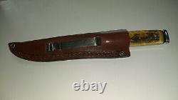 KERSHAW 2663 Solingen-Germany Fixed Blade Bone Handle Knife & Leather Sheath