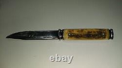 KERSHAW 2663 Solingen-Germany Fixed Blade Bone Handle Knife & Leather Sheath