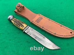 Kabar Stag Pre-war 1923 To 1937 Only, Super Rare Nice Big Knife & Sheath