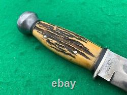 Kabar Stag Pre-war 1923 To 1937 Only, Super Rare Nice Big Knife & Sheath