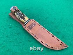 Kabar Stag Pre-war 1923 To 1937 Only, Super Rare Nice Big Knife & Sheath