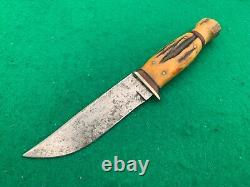 Kabar (shorty) Stag Trading Post Hunter 1923, 80-100 Yrs Union Cut Stag Knife