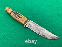 Kabar (shorty) Stag Trading Post Hunter 1923, 80-100 Yrs Union Cut Stag Knife