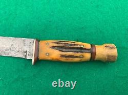 Kabar (shorty) Stag Trading Post Hunter 1923, 80-100 Yrs Union Cut Stag Knife