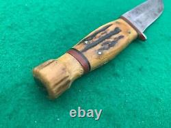 Kabar (shorty) Stag Trading Post Hunter 1923, 80-100 Yrs Union Cut Stag Knife