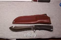Katz Sawback Large Guthook Blade Knife & Sheath Made In Japan Used Exc Condition