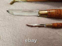 Kauhava Knife Double Sheath Horse Head Made In Finland Set Of 2 Knives