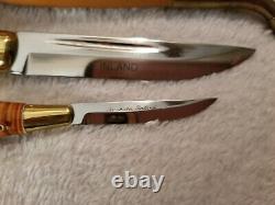 Kauhava Knife Double Sheath Horse Head Made In Finland Set Of 2 Knives