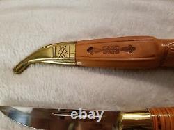 Kauhava Knife Double Sheath Horse Head Made In Finland Set Of 2 Knives