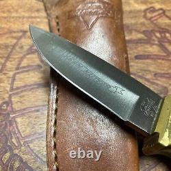 Keen Kutter Green Wood Drop Point Hunter Fixed Blade Knife WithLeather Sheath USA