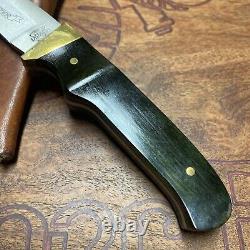 Keen Kutter Green Wood Drop Point Hunter Fixed Blade Knife WithLeather Sheath USA