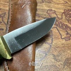 Keen Kutter Green Wood Drop Point Hunter Fixed Blade Knife WithLeather Sheath USA