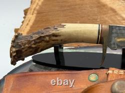 Ken Richardson Custom Hunting Crown Stag Handle Skinning Knife-904.25