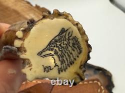 Ken Richardson Custom Hunting Crown Stag Handle Skinning Knife-904.25