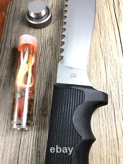 Kershaw 1005 Survival-hunting Knife With Custom Leather Sheath Rare Vintage