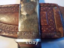 Kinfolks SKINNING DEER HUNTING Knife STAG ETCHED FACTORY EDGE BLADE UNUSED RARE