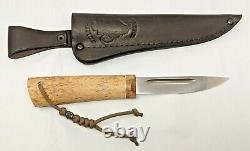 Kizlyar Russian Steel Hunting Knife Fixed with Leather Sheath Exotic Wood Handle 1